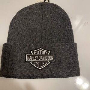 Harley-Davidson Dark Grey Knit Beanie W/ Bar and Shield Embroidered Logo Patch
